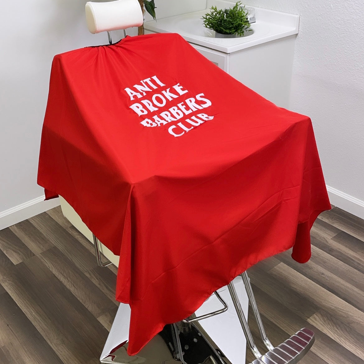 Classic Logo Barber Cape  - Red