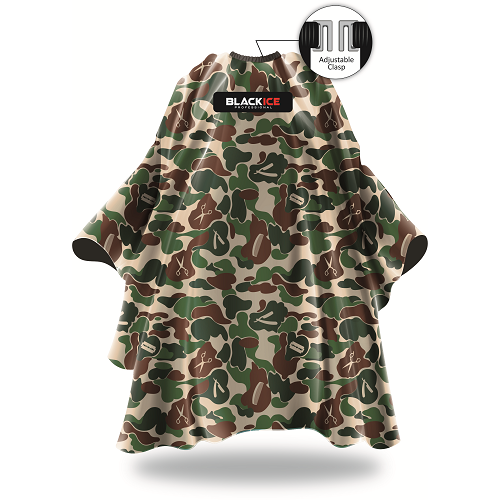 Black Ice Camo Barber Cape