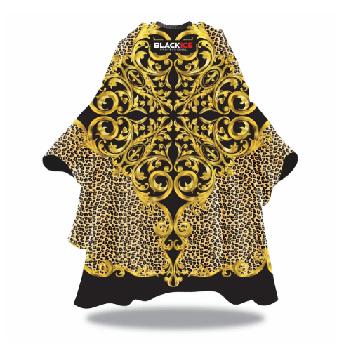 Black Ice Baroque Leopard Barber Cape