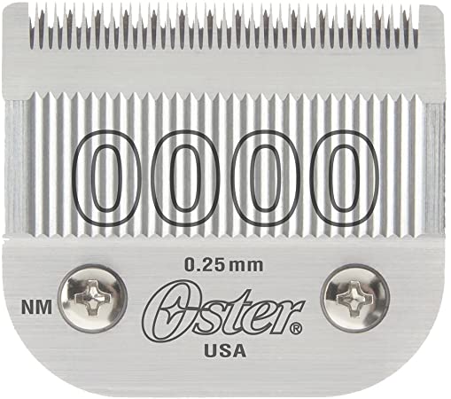 Oster Detachable Blade Size 0000 Fits Classic 76, Octane, Model One, Model 10 Clippers, 0.25 mm