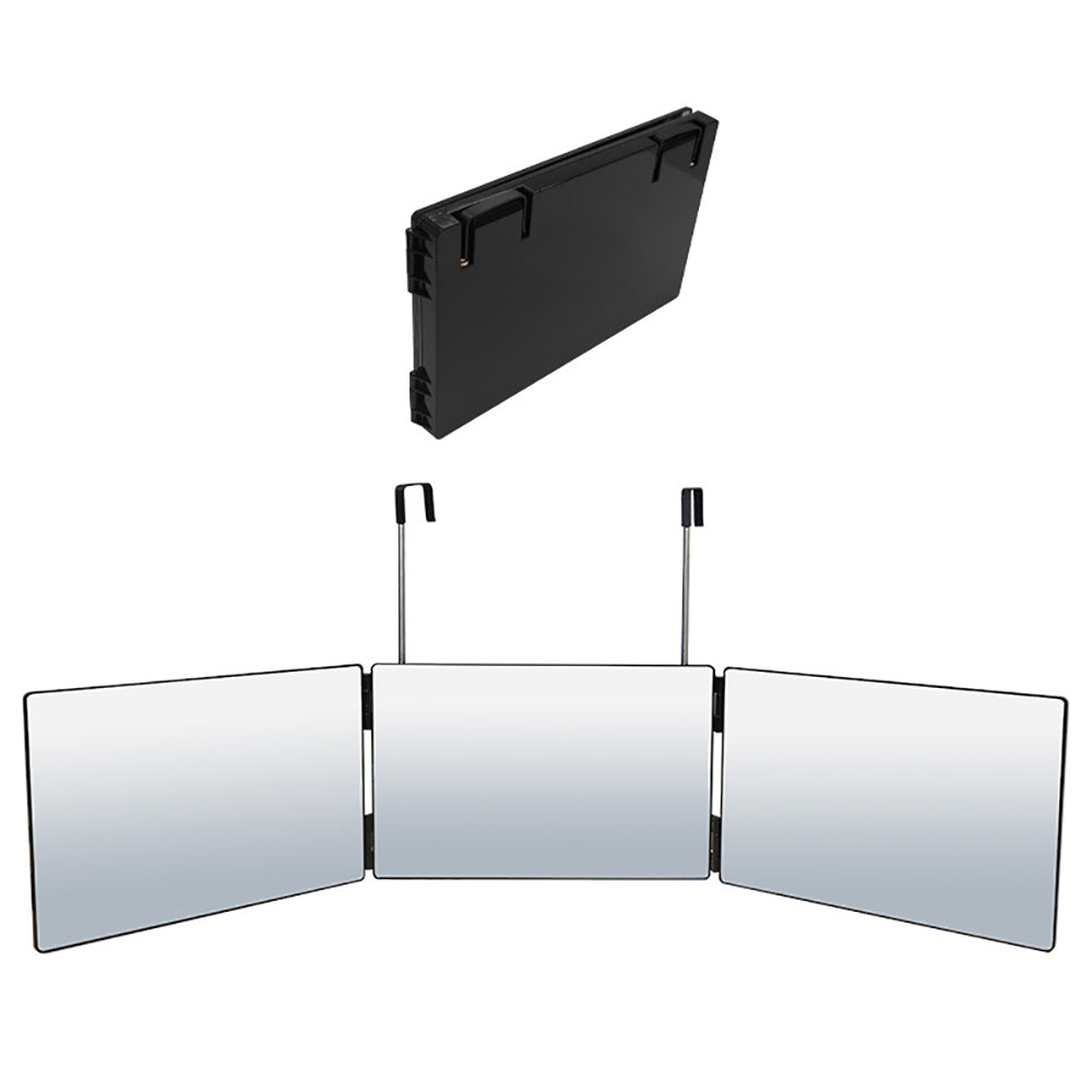 The Barbering Co. 3 Way Mirror - Real Glass | Trifold Mirror For Self Hair Cutting & Styling