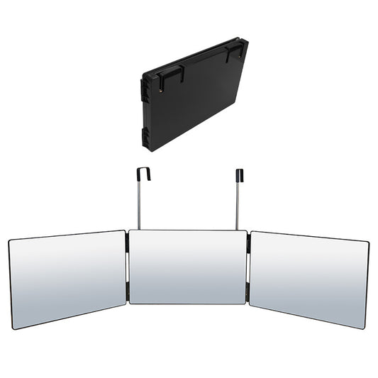 The Barbering Co. 3 Way Mirror - Real Glass | Trifold Mirror For Self Hair Cutting & Styling