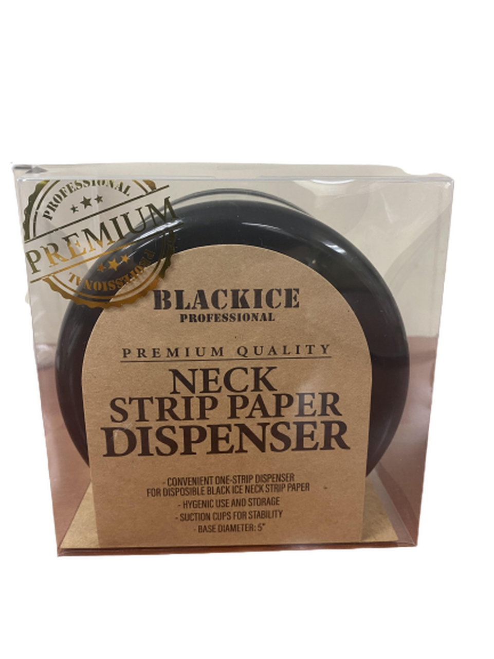 Black Ice Professional Neck Strip Paper Dispenser - Black